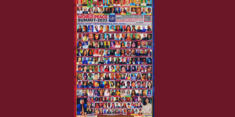 World Peace is Need of the Hour: Said – Dr. RajaRao Pagidipalli & Prof. Dr VJE Caroline in World Peace Summit 2023