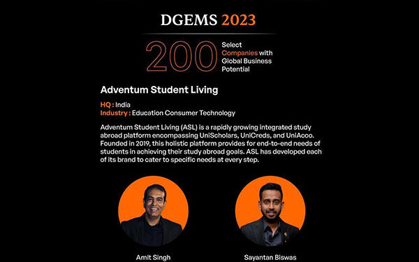 UniScholars’ Parent Adventum Student Living Recognised Among Forbes Select Companies with Global Business Potential at DGEMS 2023