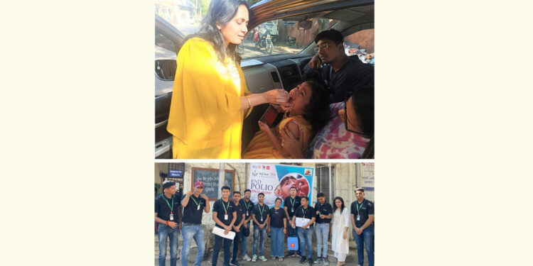 11705 children were vaccinated in the Pulse Polio drive held by Rotary Club of Pune, Baner in association with IIEBM