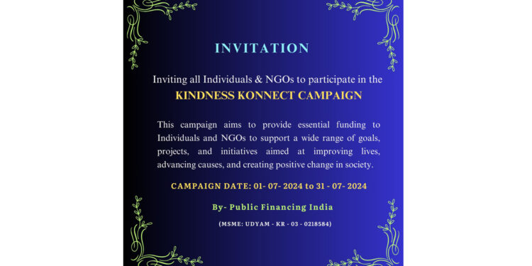 Join Hands for a Better World: Invitation to NGOs and Individual’s to be a part of our Funding Campaign “Kindness Konnect”