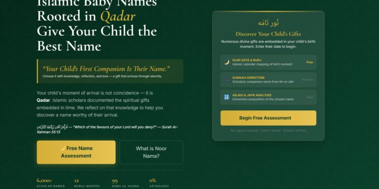 NoorNama Launches Free Islamic Naming Platform Built on Verified Arabic Meanings and Classical Scholarship