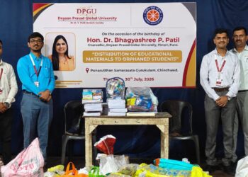 Dnyaan Prasad Global University (DPGU), by Dr. D. Y. Patil Unitech Society, Distributes Educational Materials to Orphan Students on the Occasion of Chancellor’s Birthday